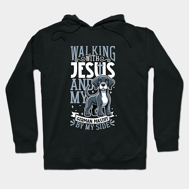 Jesus and dog - Great Dane Hoodie by Modern Medieval Design